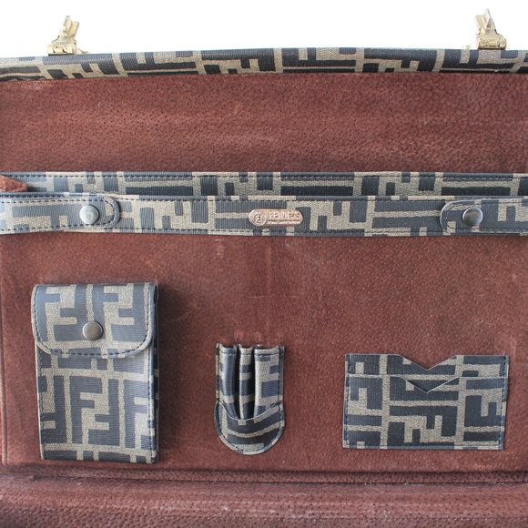 Rare Vintage Fendi FF Zucca Pattern Briefcase Bag - Picture 5 of 9